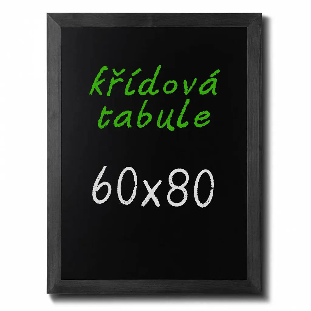 Nástěnná dřevěná křídová tabule Černě lakovaná 60x80 cm A-Z Reklama CZ
