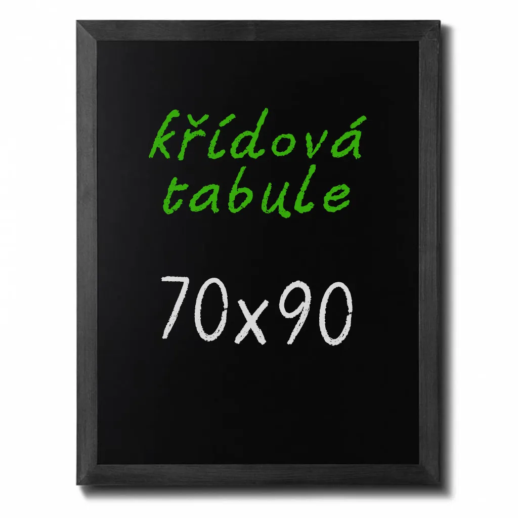 Nástěnná dřevěná křídová tabule Černě lakovaná 70x90 cm A-Z Reklama CZ