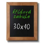 Nástěnná dřevěná křídová tabule světle hnědý lak 30x40 cm