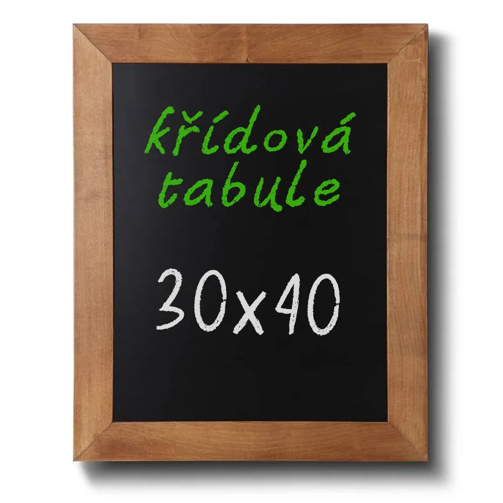 Nástěnná dřevěná křídová tabule světle hnědý lak 30x40 cm A-Z Reklama CZ