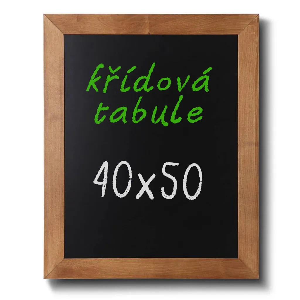 Nástěnná dřevěná křídová tabule světle hnědý lak 40x50 cm A-Z Reklama CZ
