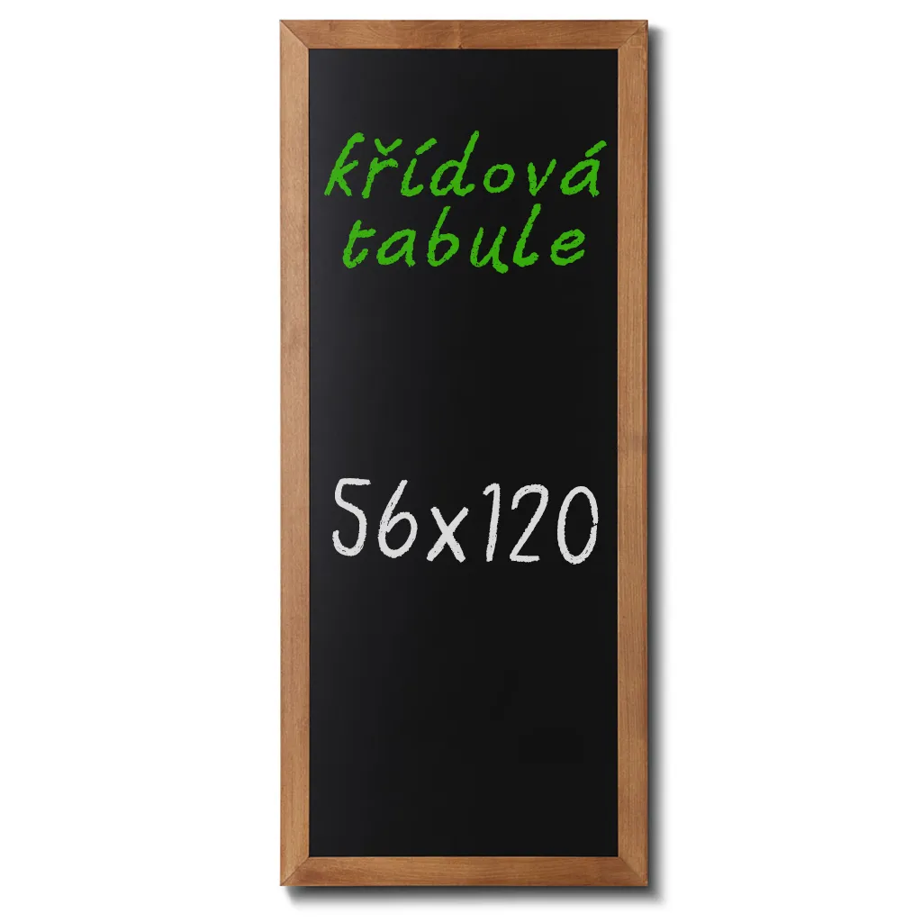 Nástěnná dřevěná křídová tabule světle hnědý lak 56x120 cm A-Z Reklama CZ