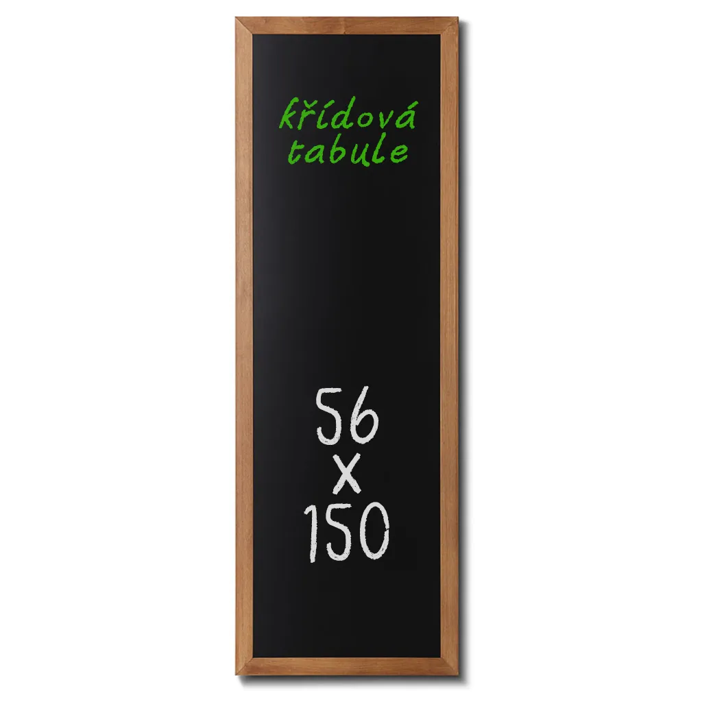 Nástěnná dřevěná křídová tabule světle hnědý lak 56x150 cm A-Z Reklama CZ