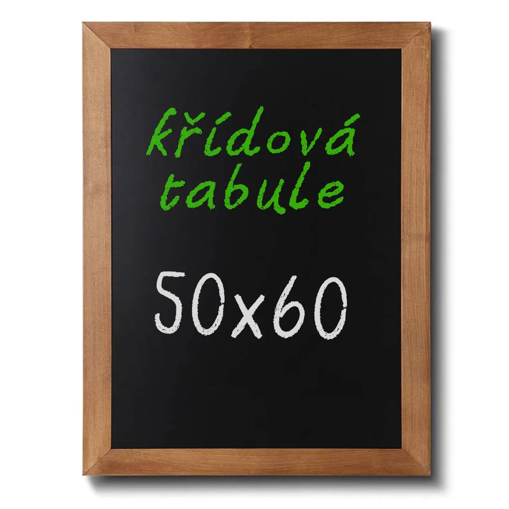 Nástěnná dřevěná křídová tabule světle hnědý lak 50x60 cm A-Z Reklama CZ