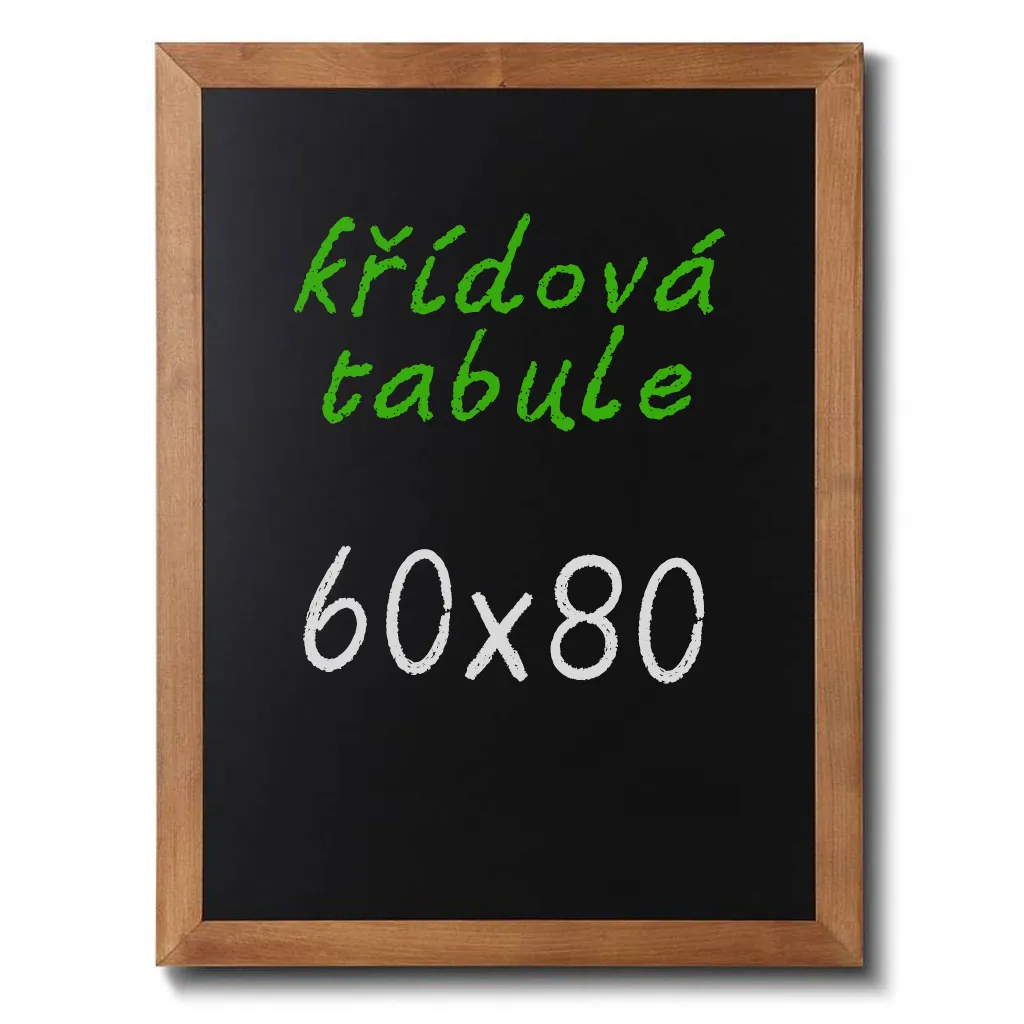 Nástěnná dřevěná křídová tabule 60 × 80 cm – světle hnědý rám A-Z Reklama CZ