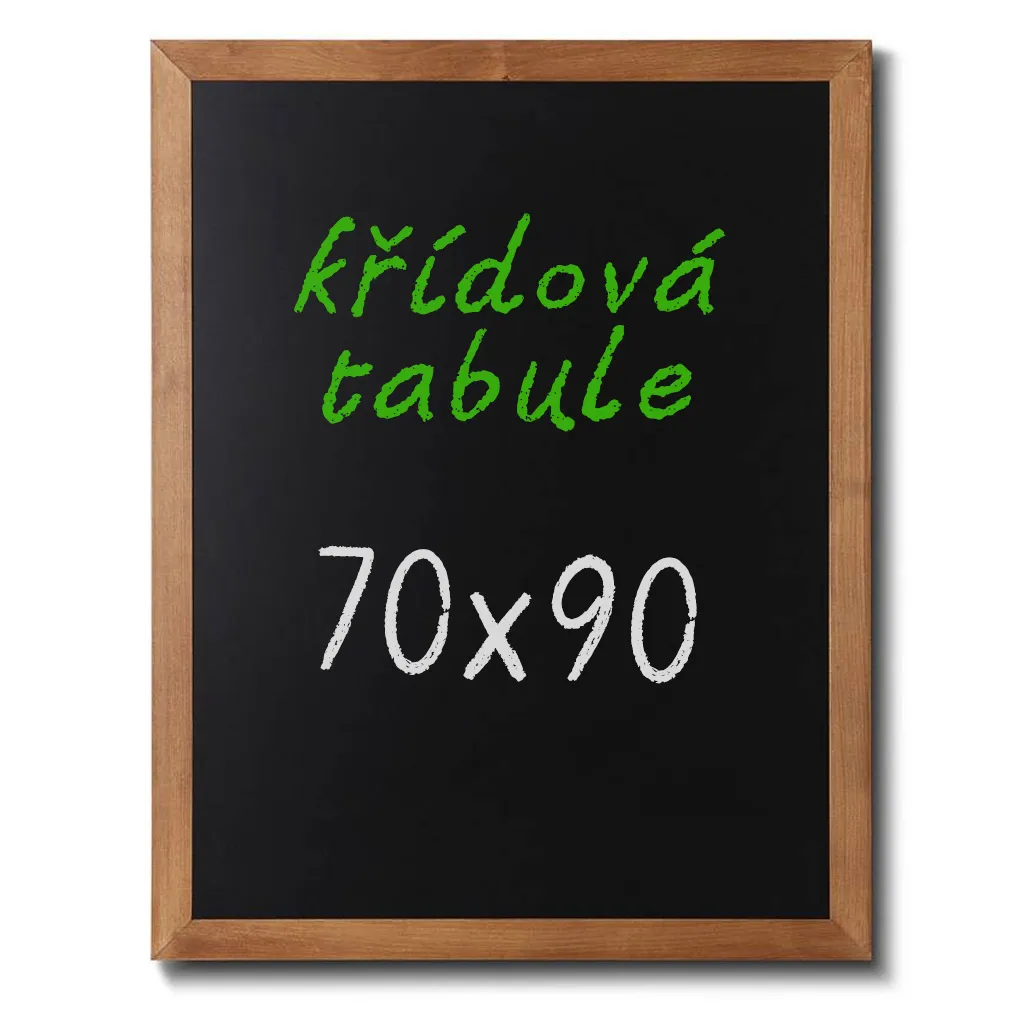 Nástěnná dřevěná křídová tabule světle hnědý lak 70x90 cm A-Z Reklama CZ