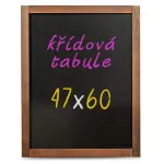 Nástěnná dřevěná křídová tabule tmavě hnědý lak 47x60 cm