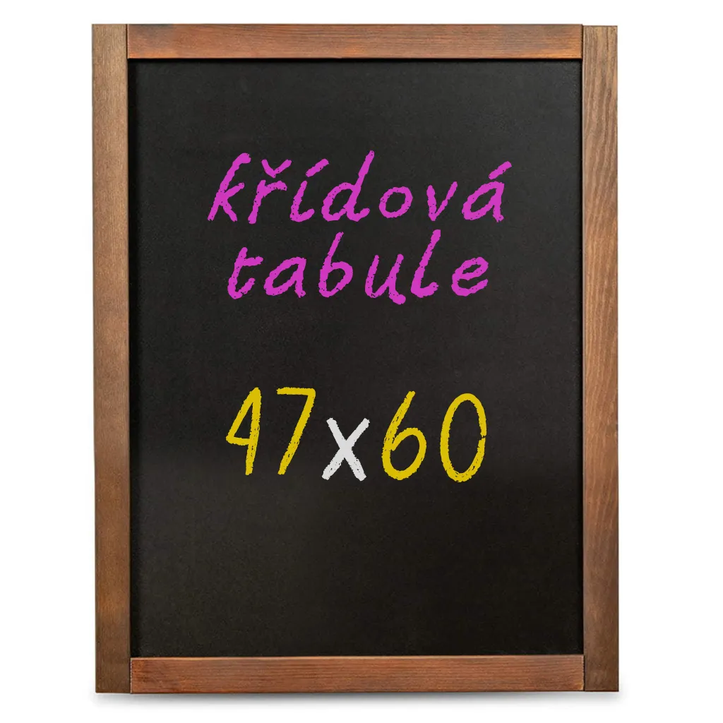 Nástěnná dřevěná křídová tabule tmavě hnědý lak 47x60 cm A-Z Reklama CZ