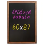 Nástěnná dřevěná křídová tabule tmavě hnědý lak 47x87 cm