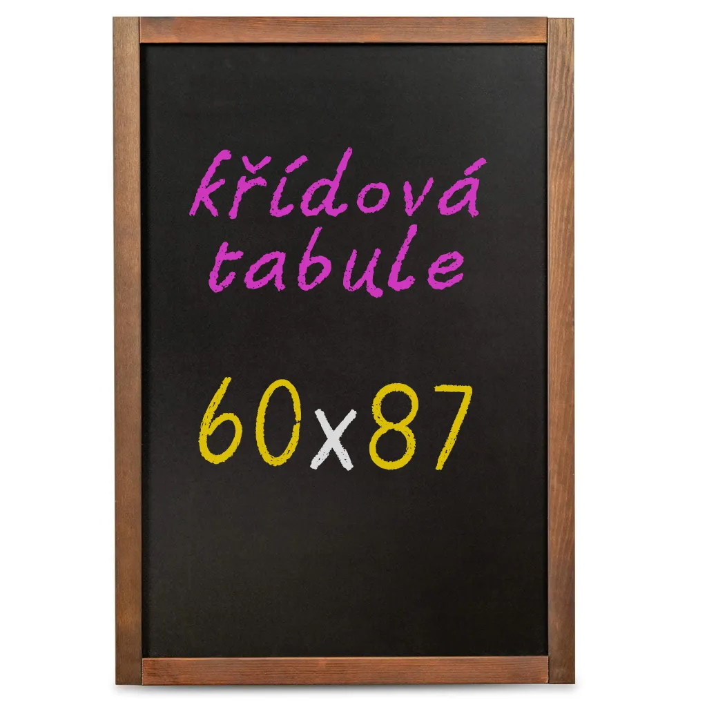Nástěnná dřevěná křídová tabule tmavě hnědý lak 47x87 cm A-Z Reklama CZ
