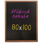 Nástěnná dřevěná křídová tabule tmavě hnědý lak 80x100 cm A-Z Reklama CZ