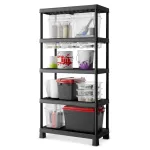 Plastový policový regál Keter Plus Shelf Tribac 9933 s 5 policemi a nosností 300 kg