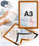 Samolepící magnetický rám DURAFRAME A3 - oranžový