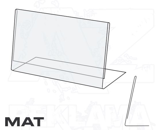 PVC Stojánek tvar L - šikmý 35x55 na šířku Matný A-Z Reklama CZ