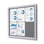 Venkovní informační vitrína SCRITTO ECONOMY 6xA4, šedá textilní záda