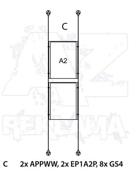 Lankový systém APPENDO na stěnu vzor C A-Z Reklama CZ