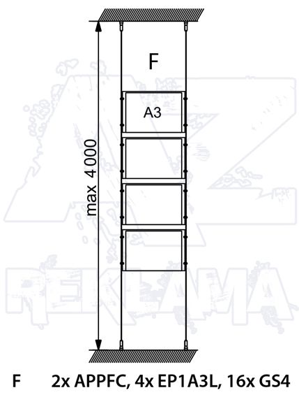 Lankový systém APPENDO strop - podlaha vzor F A-Z Reklama CZ