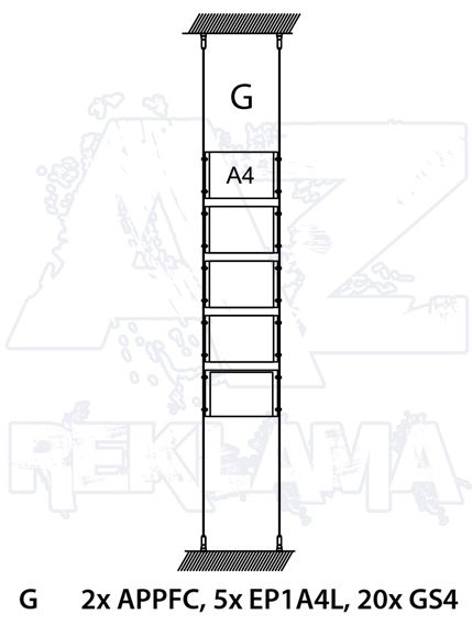 Lankový systém APPENDO strop - podlaha vzor G A-Z Reklama CZ