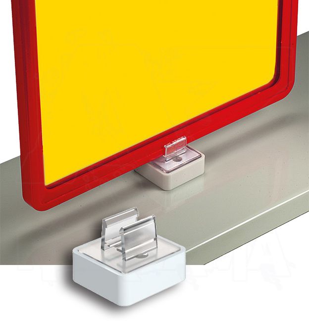 Úchyt rámečků s magnetem kolmý, průhledný A-Z Reklama CZ