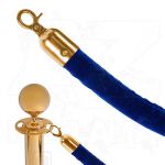 Modrý provaz na barierový sloupek, Zlaté koncovky A-Z Reklama CZ