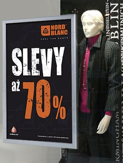 Hliníkový rám na prosklené výlohy - A0 profil 32mm A-Z Reklama CZ