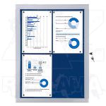 Venkovní informační vitrína SCRITTO ECONOMY 4xA4, modrá textilní záda A-Z Reklama CZ
