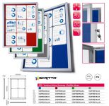 Venkovní informační vitrína SCRITTO ECONOMY 6xA4, červená textilní záda A-Z Reklama CZ