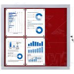 Venkovní informační vitrína SCRITTO ECONOMY 6xA4, červená textilní záda A-Z Reklama CZ