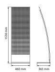 Convex Tower Stand - 460x1560x370 mm, Šedý A-Z Reklama CZ