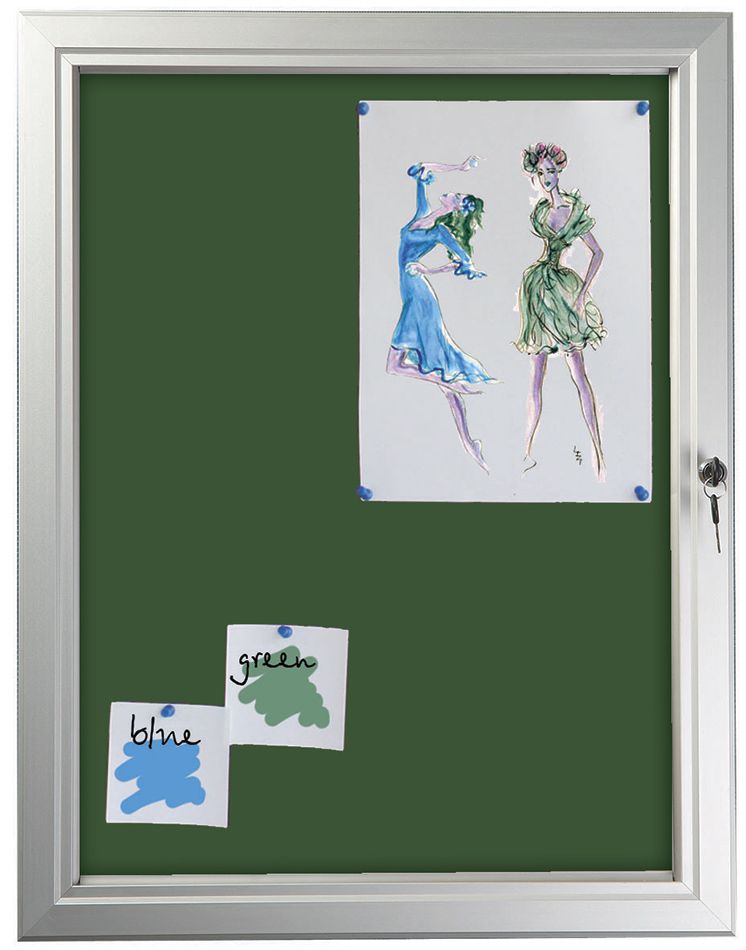 Voděvzdorná vitrína s textilní stěnou - 12x A4, zelená A-Z Reklama CZ